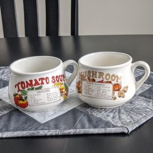 Vintage Soup Cups Tomato and Mushroom Recipe